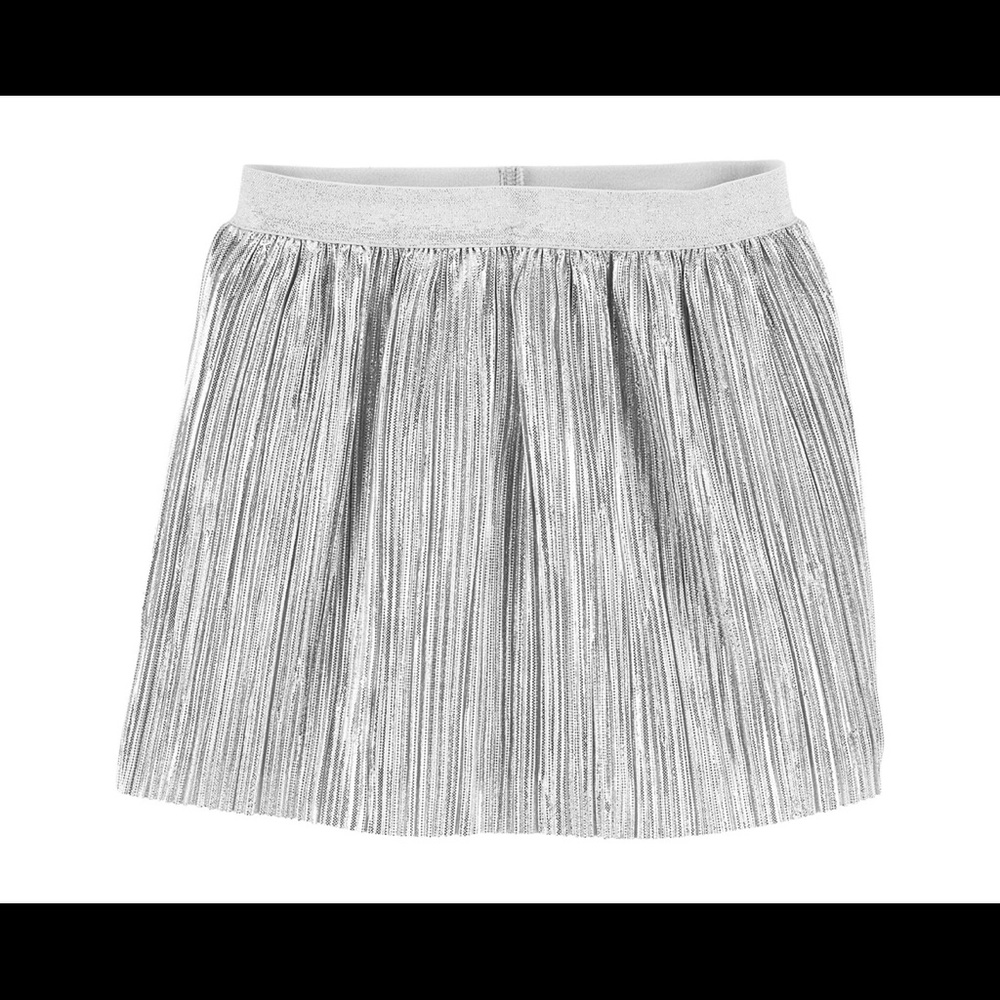 Toddler Girl Carter's Silver Foil Pleated Skirt